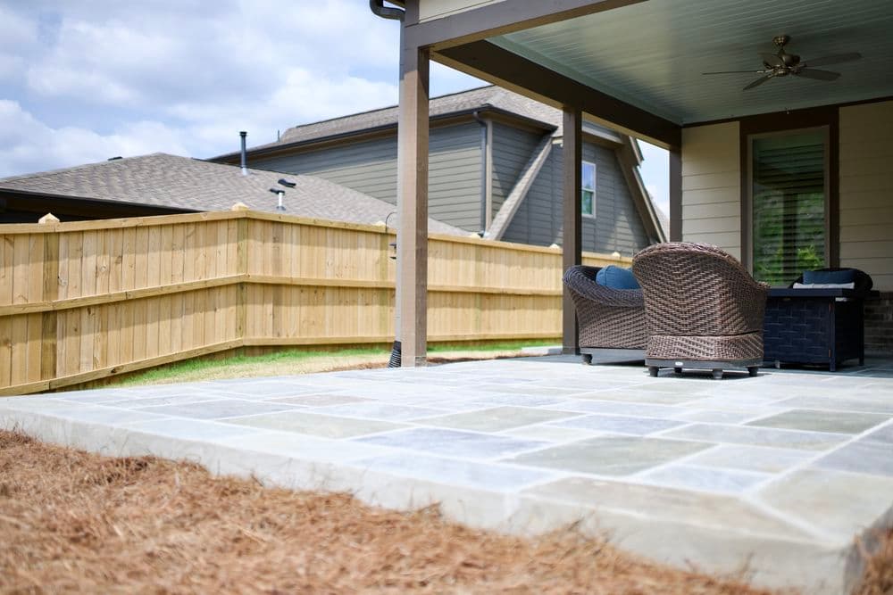 Gallery photos for Backyard Patio Build with Tile and Covered Overhang in Westover: Image #8