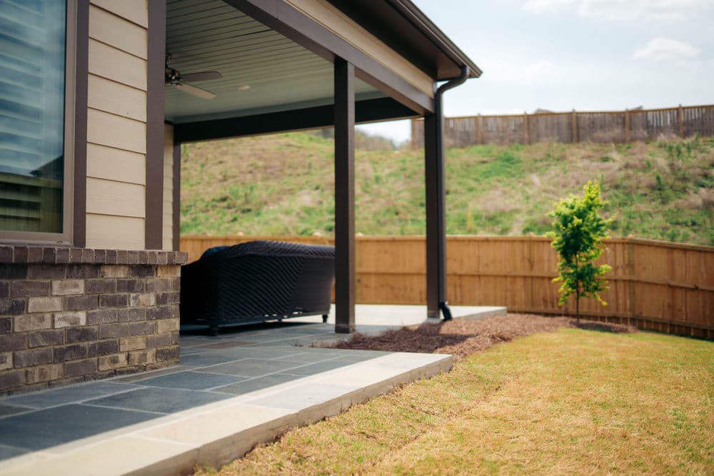 Gallery photos for Backyard Patio Build with Tile and Covered Overhang in Westover: Image #7