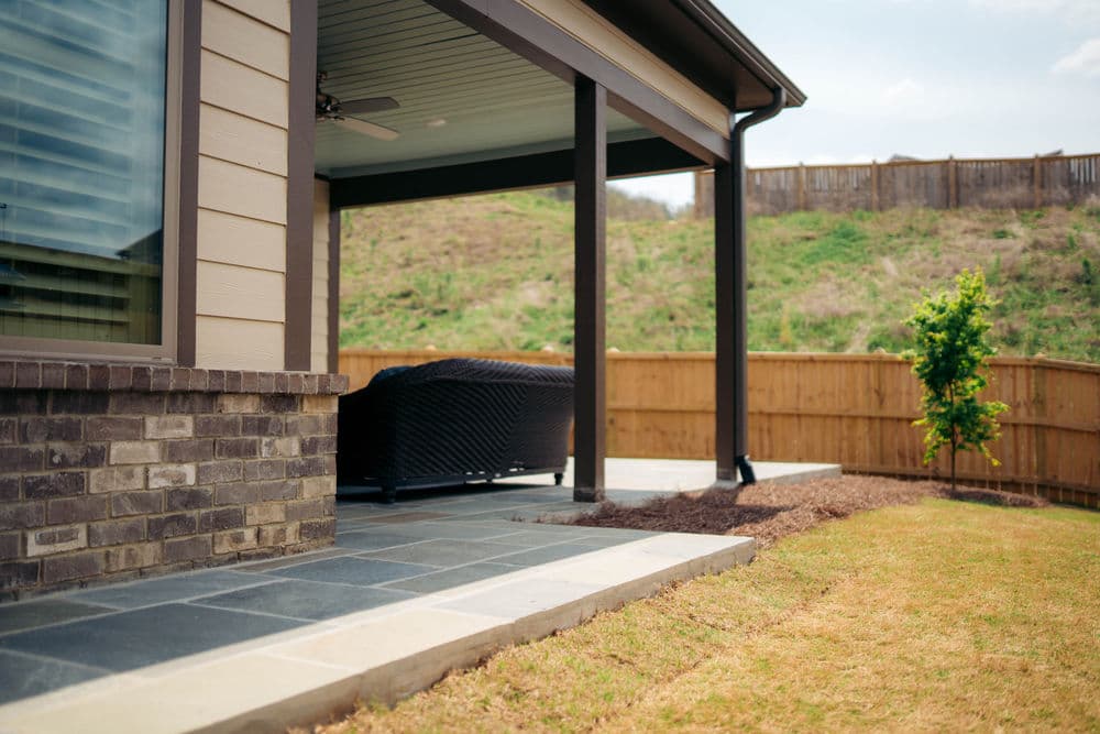 Gallery photos for Backyard Patio Build with Tile and Covered Overhang in Westover: Image #6